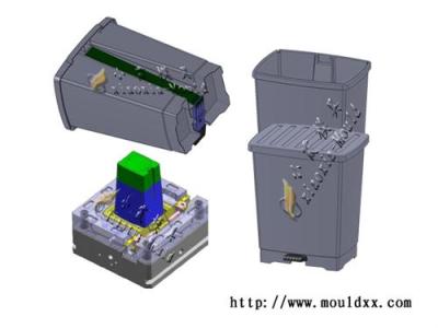 垃圾桶模具 50升环卫桶塑料模具 黄岩模具