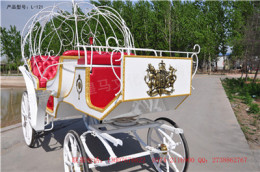 河南欧典皇马2015新款白色双排敞篷观光马车