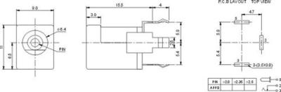DC 夾板式電源插座DC-013 三腳180度DIP